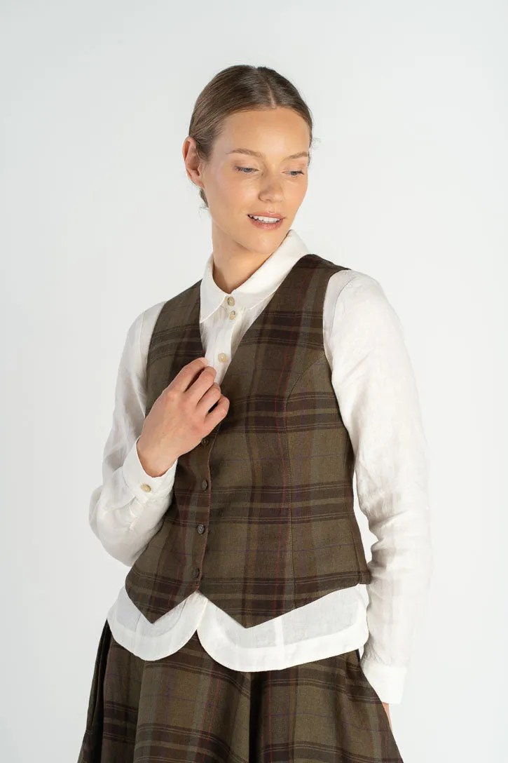 Jane – Fitted Linen V-Neck Vest sold by Son de Flor product image thumbnail 2