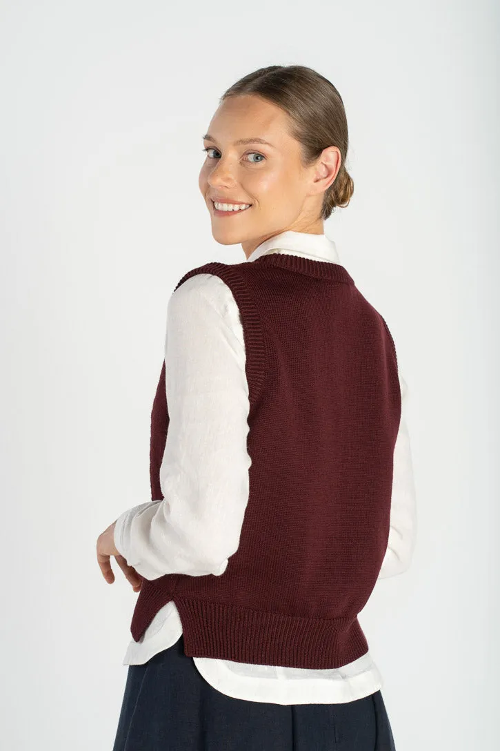 Elaine – Merino Wool Vest with V-Neckline sold by Son de Flor product image thumbnail 5