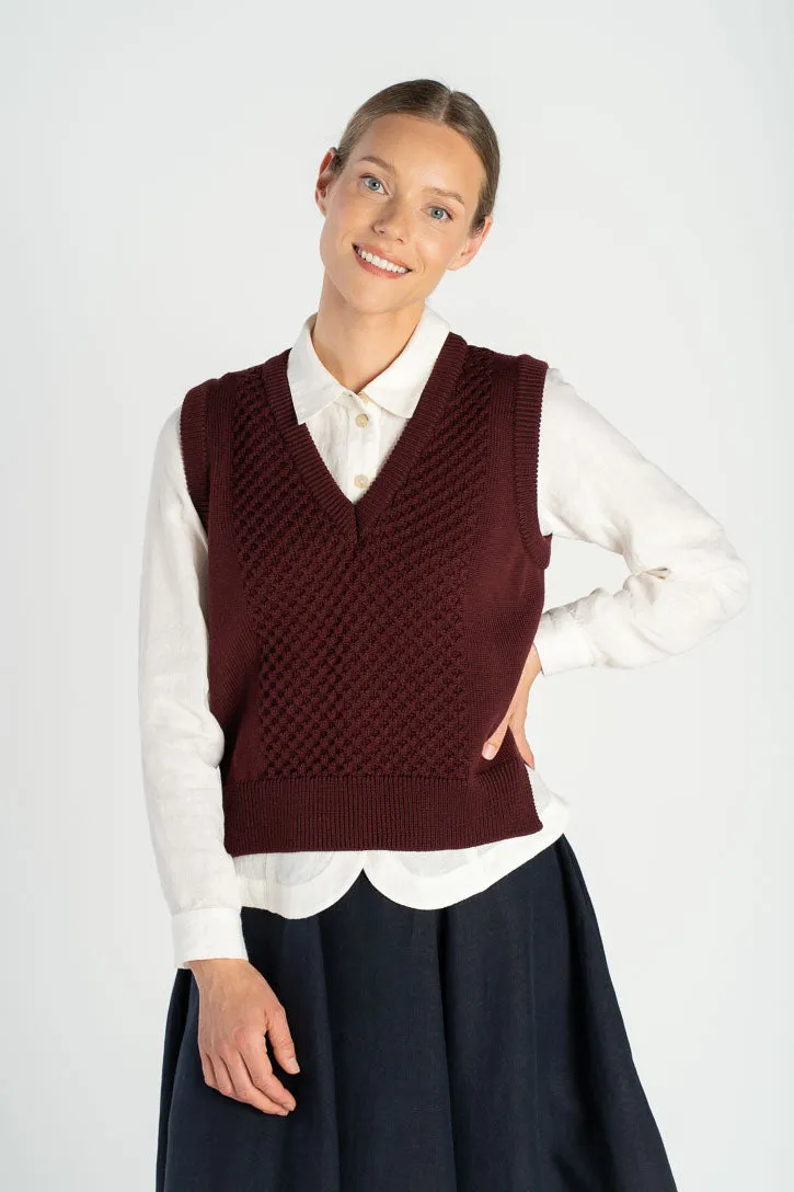 Elaine – Merino Wool Vest with V-Neckline sold by Son de Flor product image thumbnail 2