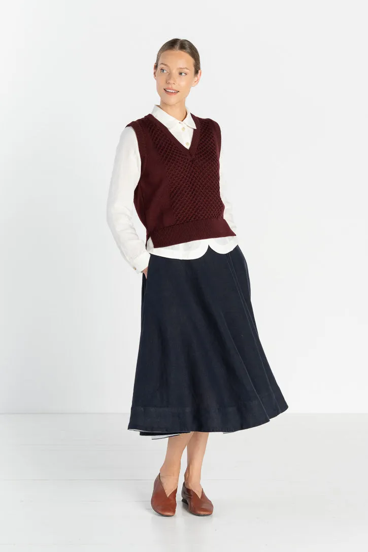 Elaine – Merino Wool Vest with V-Neckline sold by Son de Flor product image thumbnail 3