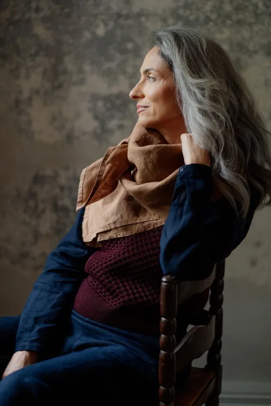 Palisandra – Linen Square Scarf sold by Son de Flor