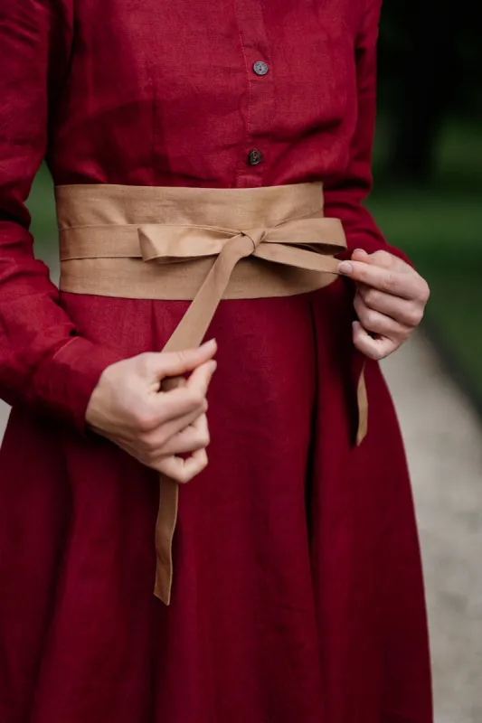 Ribbon – Adjustable Linen Waist Wraps sold by Son de Flor