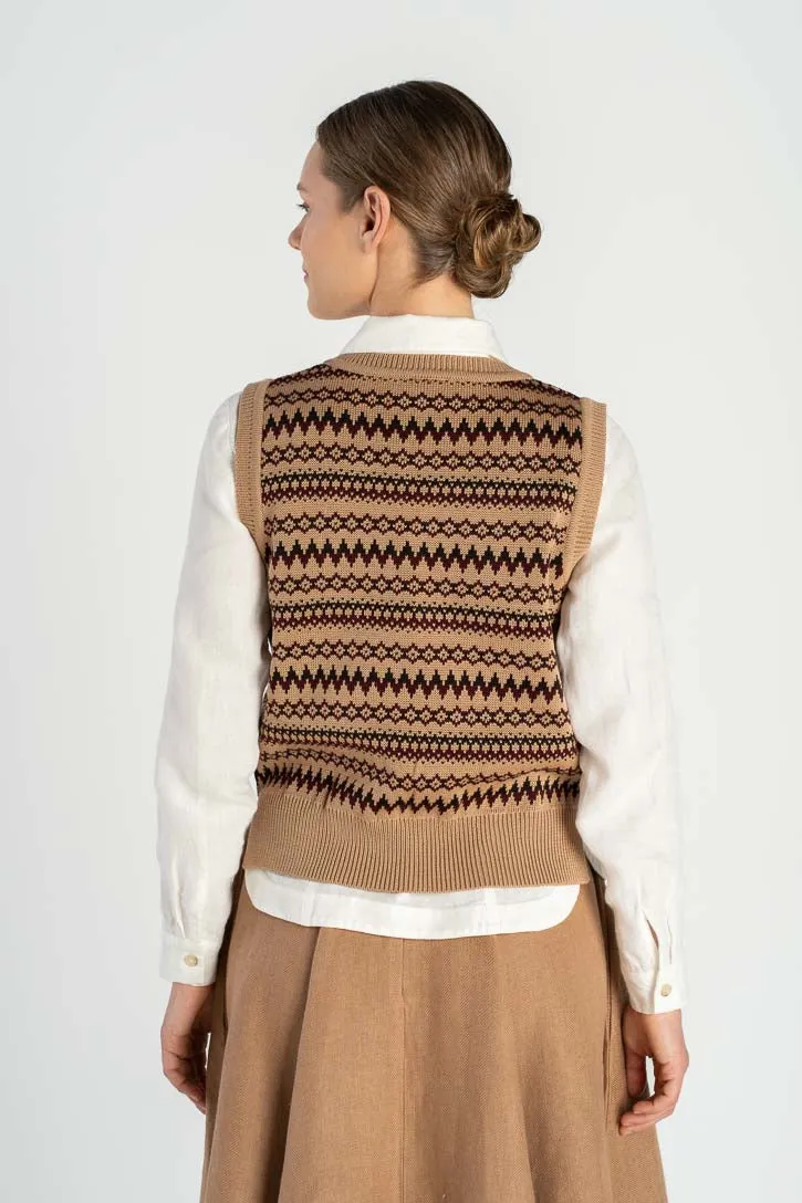 Elaine – Merino Wool Vest with Crew Neckline sold by Son de Flor product image thumbnail 3
