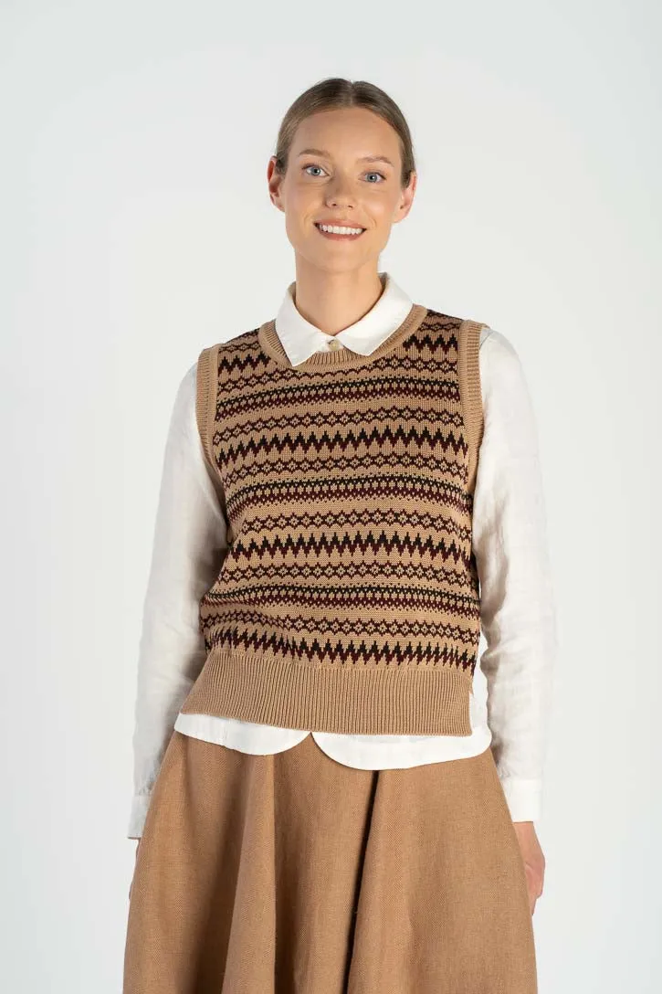 Elaine – Merino Wool Vest with Crew Neckline sold by Son de Flor product image thumbnail 2
