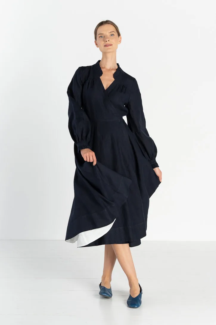 Darcy – Linen Wrap Dress with Ruffled V-Neckline sold by Son de Flor product image thumbnail 5