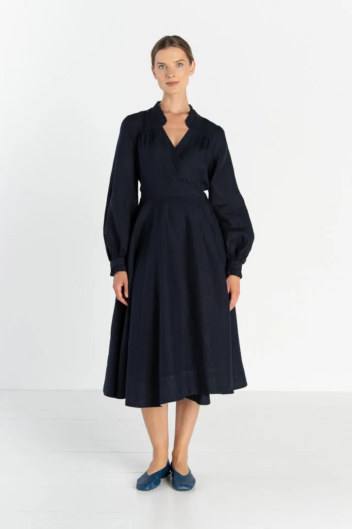 Darcy – Linen Wrap Dress with Ruffled V-Neckline sold by Son de Flor product image thumbnail 3