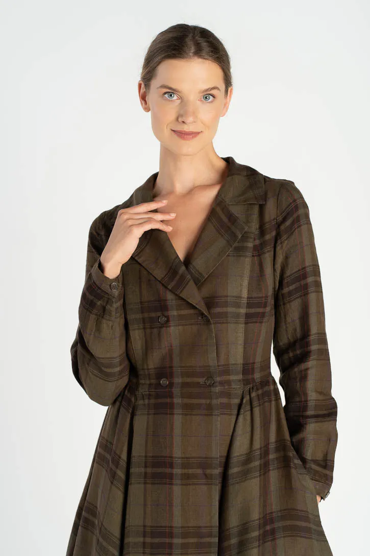 Enola – Tailored Linen Midi Dress with Notch Collar sold by Son de Flor product image thumbnail 5