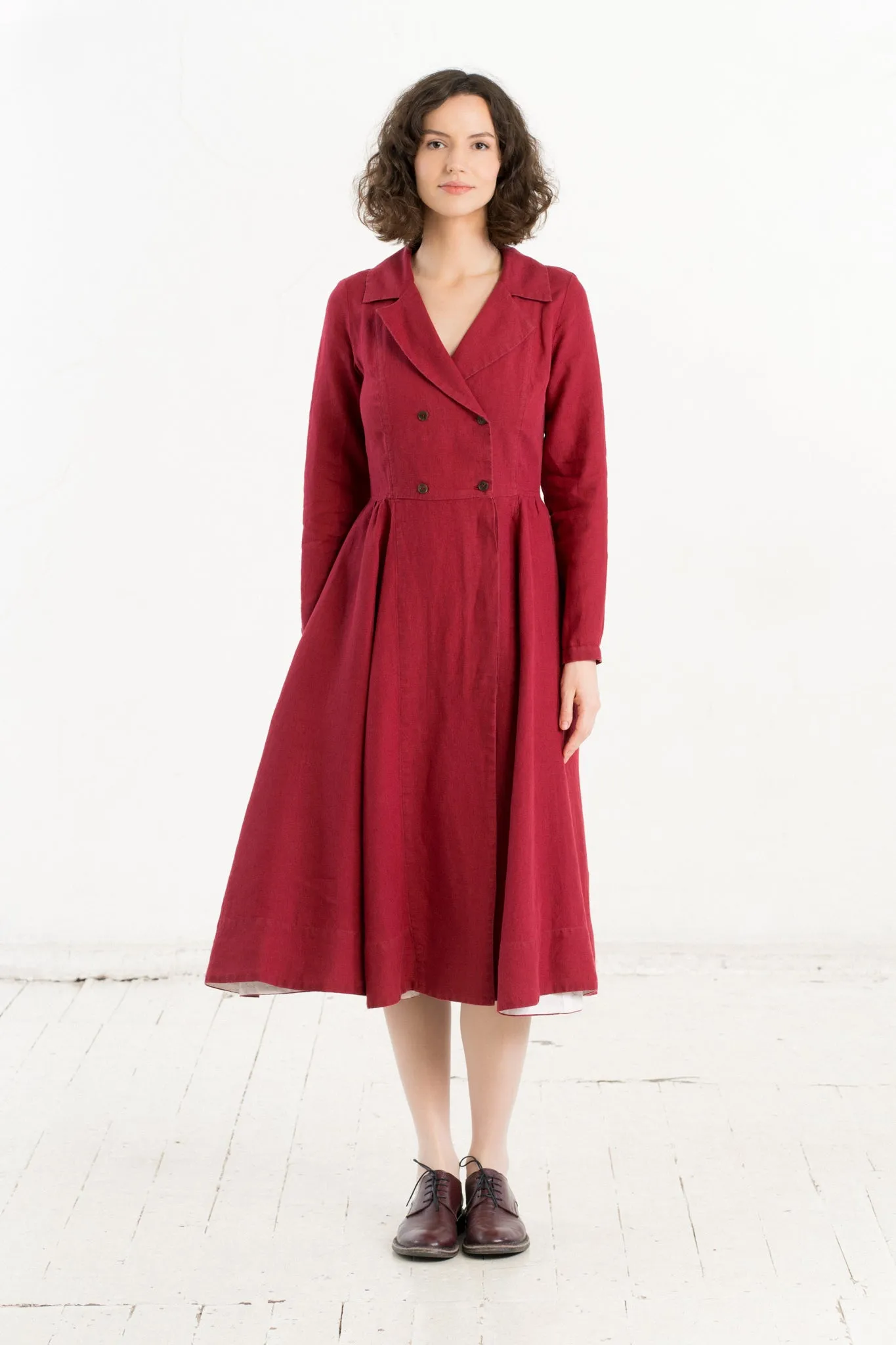 Enola Dress, Long Sleeve, Marsala Red sold by Son de Flor product image thumbnail 5