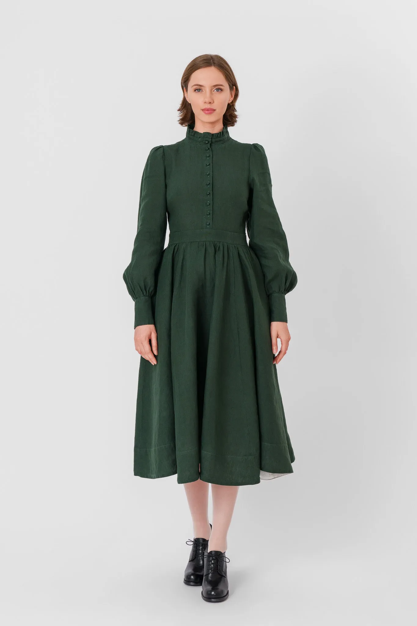Abigail Dress, Evergreen, Long Sleeve sold by Son de Flor product image thumbnail 3