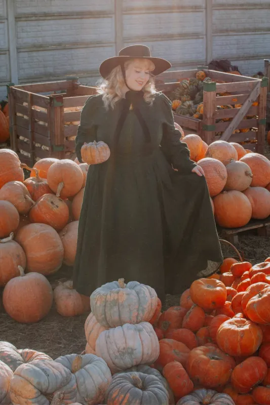 Abigail Dress, Evergreen,  Long Sleeve sold by Son de Flor