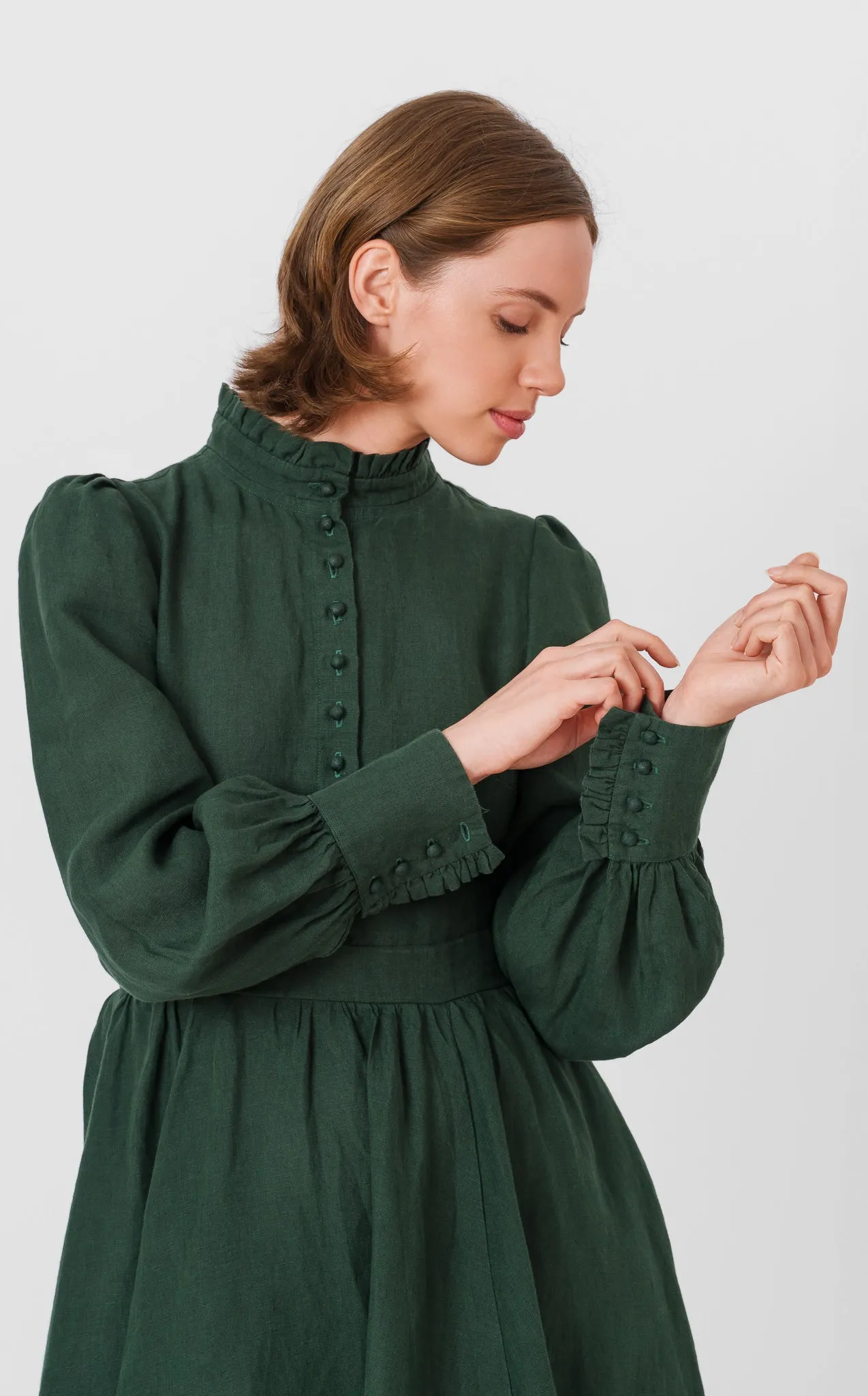Abigail Dress, Evergreen, Long Sleeve sold by Son de Flor product image thumbnail 2