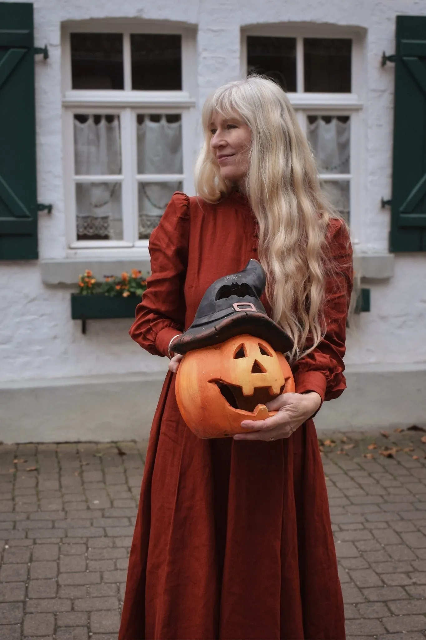 Abigail Dress, Deep Terracotta, Long Sleeve sold by Son de Flor