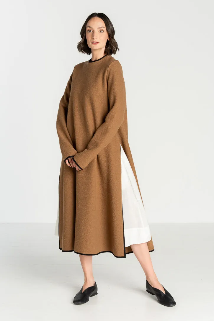 Double Slit – Virgin Wool Tunic Dress with Thumbhole Sleeves sold by Son de Flor product image thumbnail 2