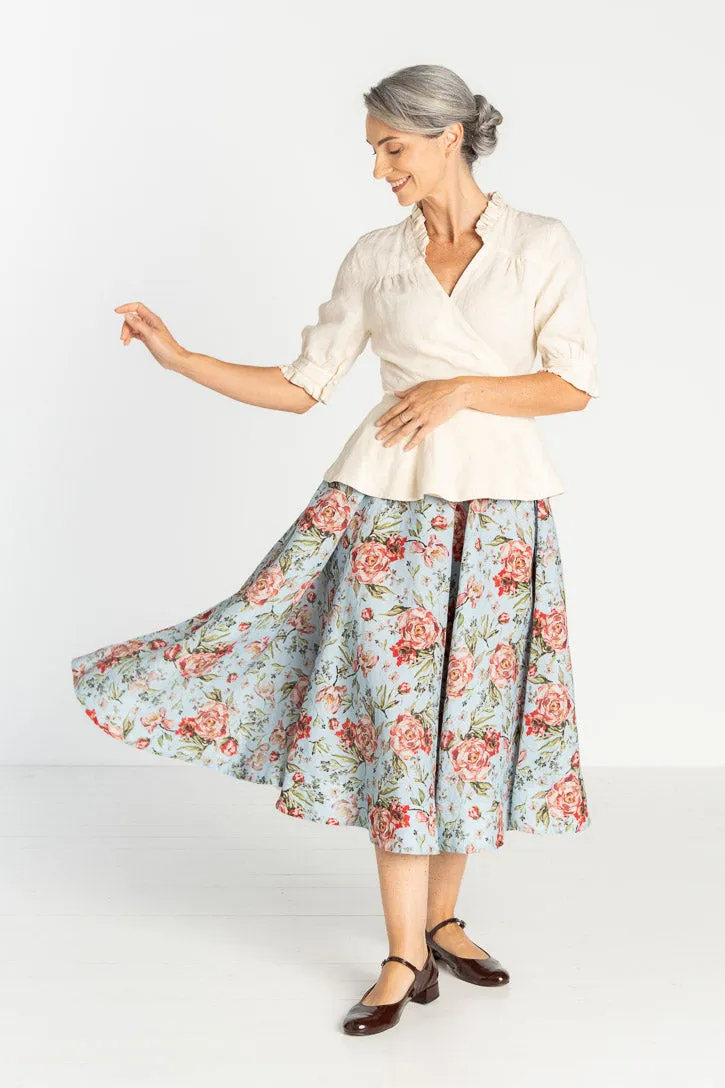 Classic – Full-Circle Linen Midi Skirt sold by Son de Flor