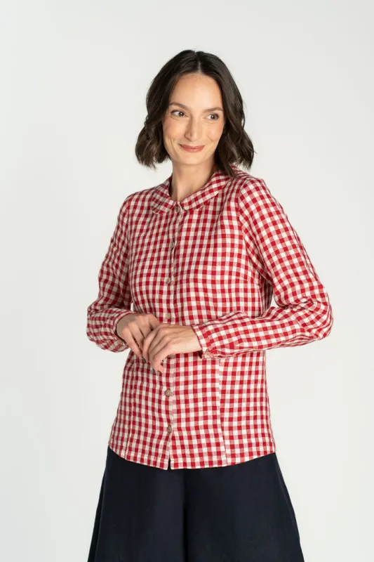 Classic – Linen Shirt with Peter Pan Collar sold by Son de Flor