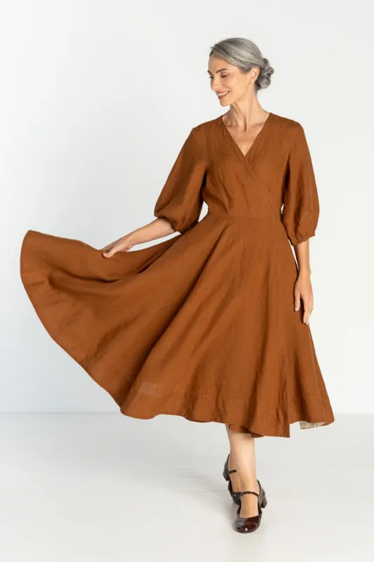 Gaia - Linen Wrap Dress sold by Son de Flor