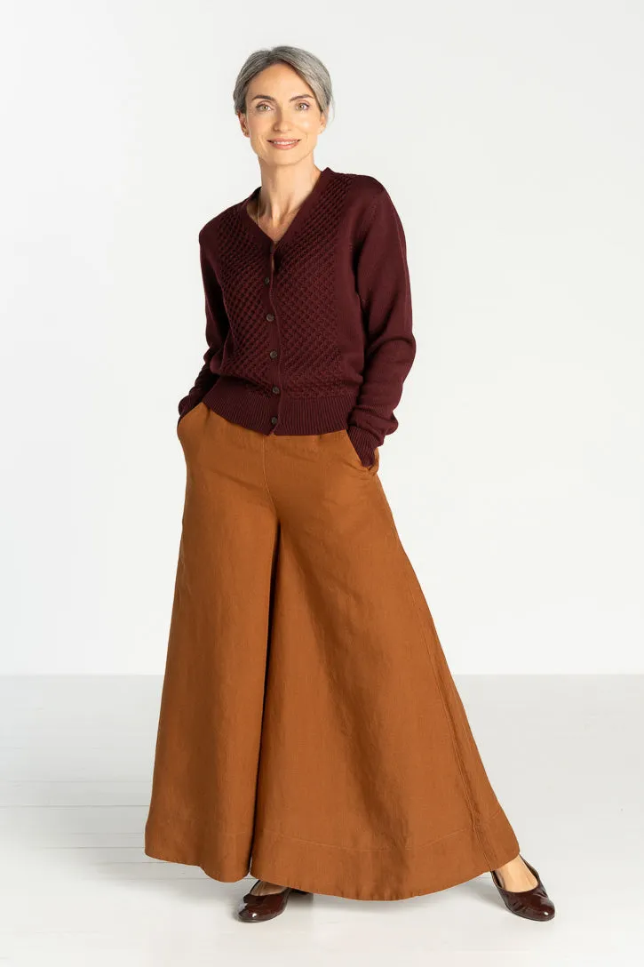 Maxi Catherine Trousers, Warm Brown sold by Son de Flor