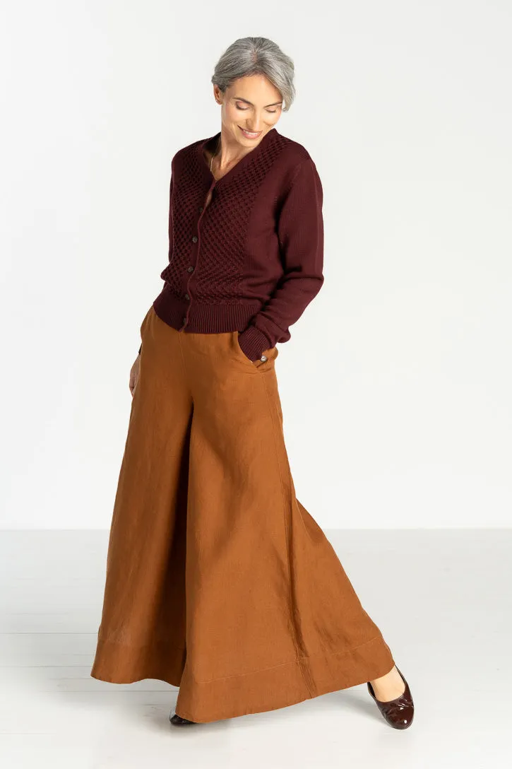 Maxi Catherine Trousers, Warm Brown sold by Son de Flor product image thumbnail 2
