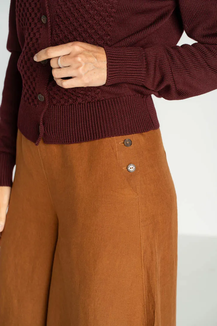 Maxi Catherine Trousers, Warm Brown sold by Son de Flor product image thumbnail 3