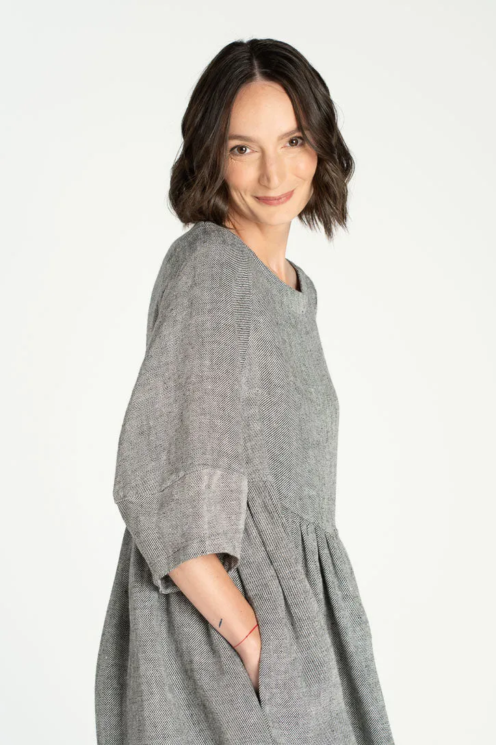 Gaia – Twill Linen Smock Dress sold by Son de Flor product image thumbnail 3