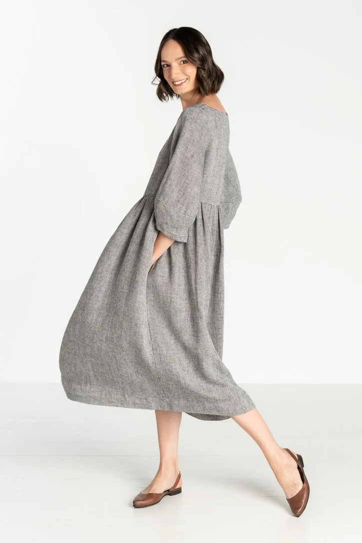 Gaia – Twill Linen Smock Dress sold by Son de Flor product image thumbnail 2