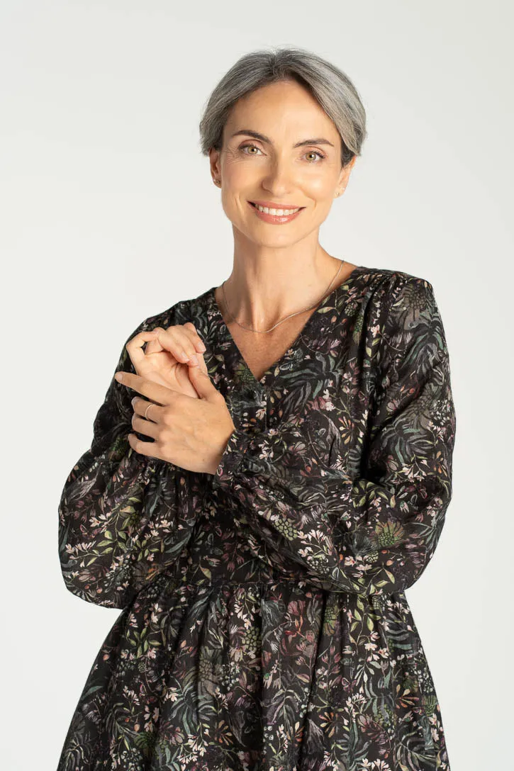 Diane – V-Neck Linen Midi Dress sold by Son de Flor product image thumbnail 4