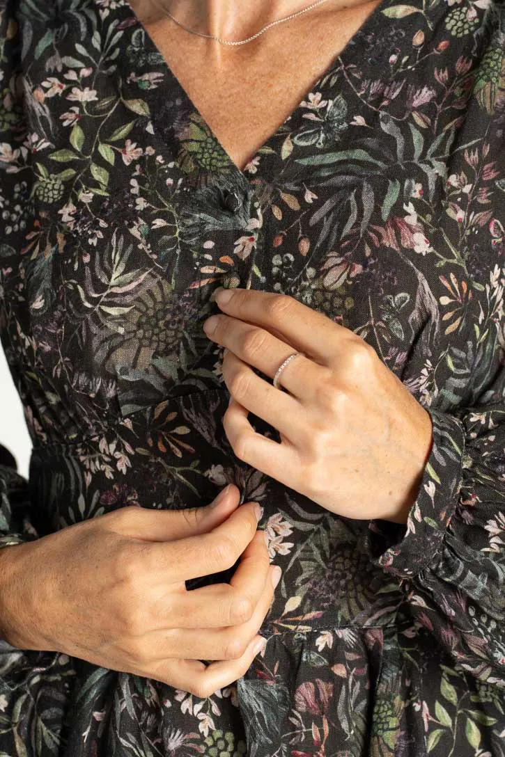 Diane – V-Neck Linen Midi Dress sold by Son de Flor product image thumbnail 5