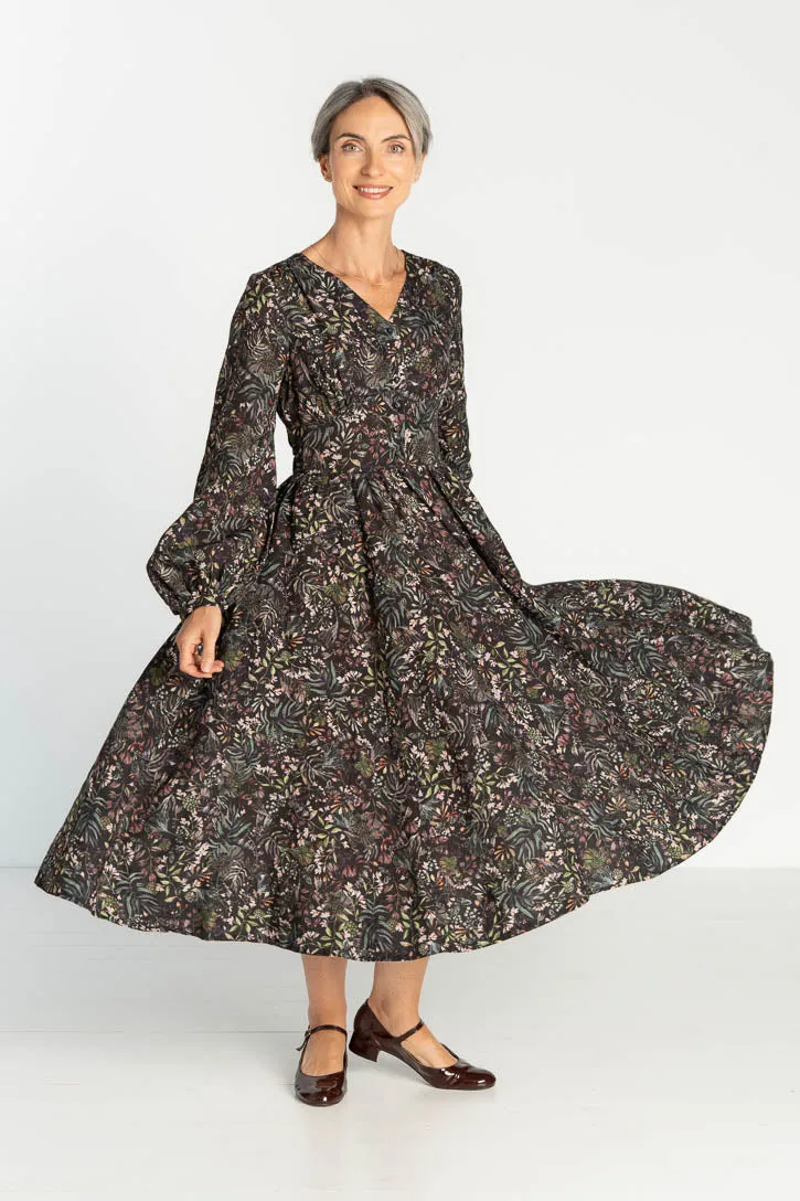 Diane – V-Neck Linen Midi Dress sold by Son de Flor product image thumbnail 3