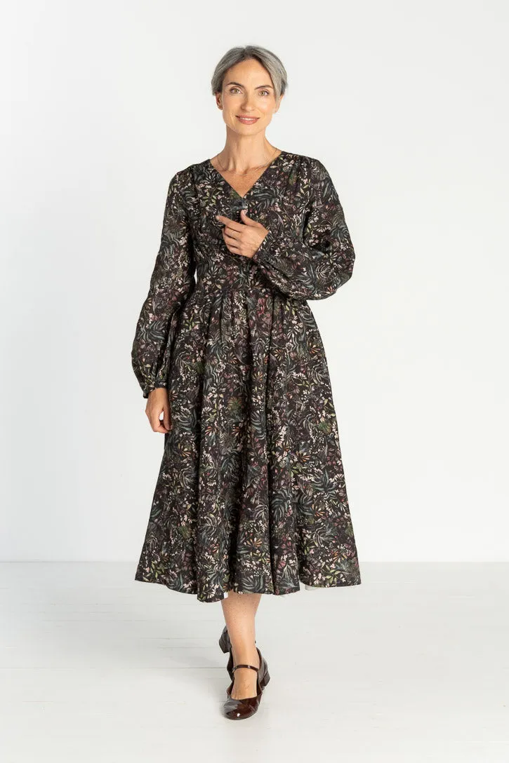 Diane – V-Neck Linen Midi Dress sold by Son de Flor