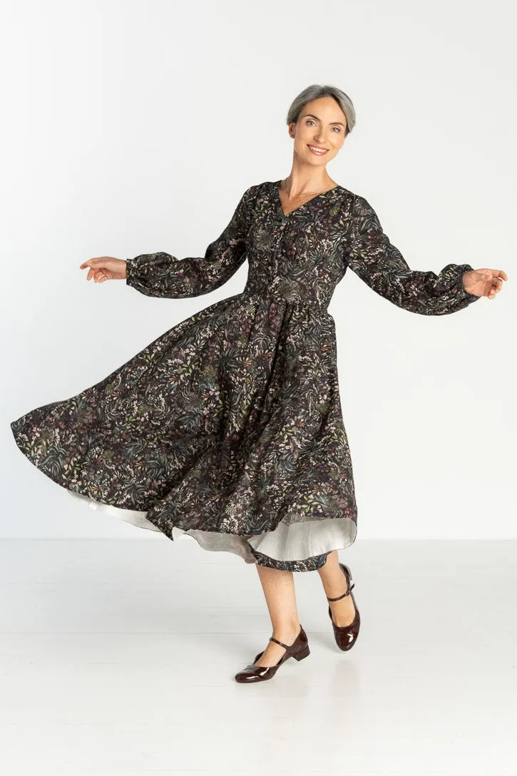 Diane – V-Neck Linen Midi Dress sold by Son de Flor product image thumbnail 2