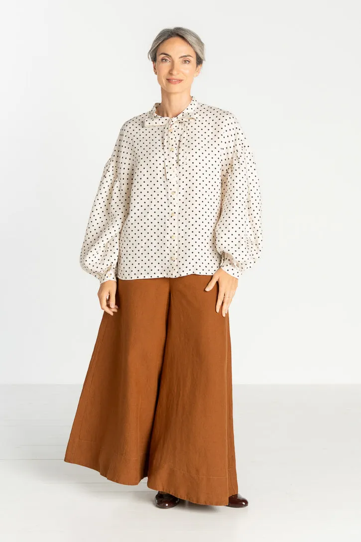Clementine – Linen Shirt with Bow-Tie Collar sold by Son de Flor product image thumbnail 2