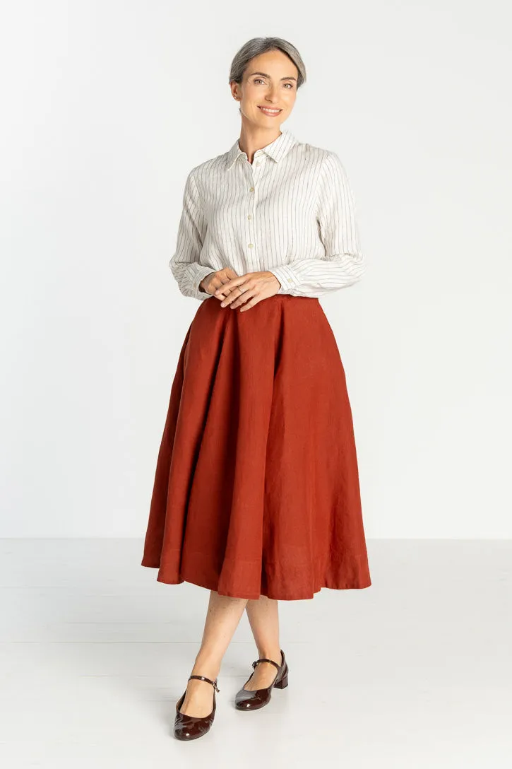 Classic – Full-Circle Linen Midi Skirt sold by Son de Flor product image thumbnail 2