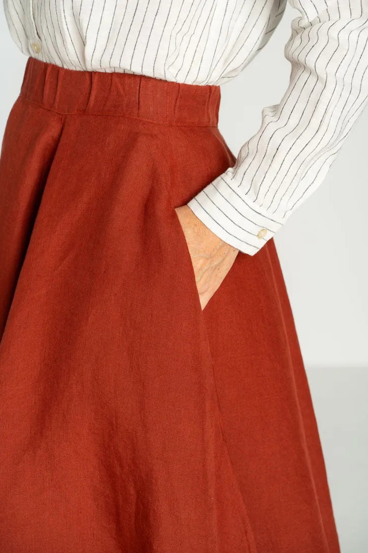 Classic – Full-Circle Linen Midi Skirt sold by Son de Flor product image thumbnail 5