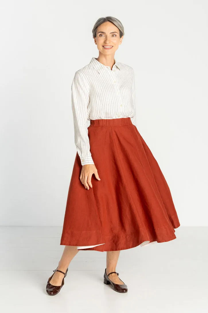 Classic – Full-Circle Linen Midi Skirt sold by Son de Flor product image thumbnail 3