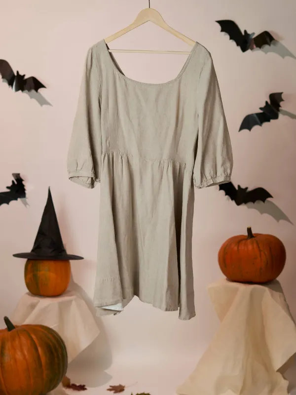 Mini Carmen Dress, Natural Linen, 3/4 Sleeve sold by Son de Flor