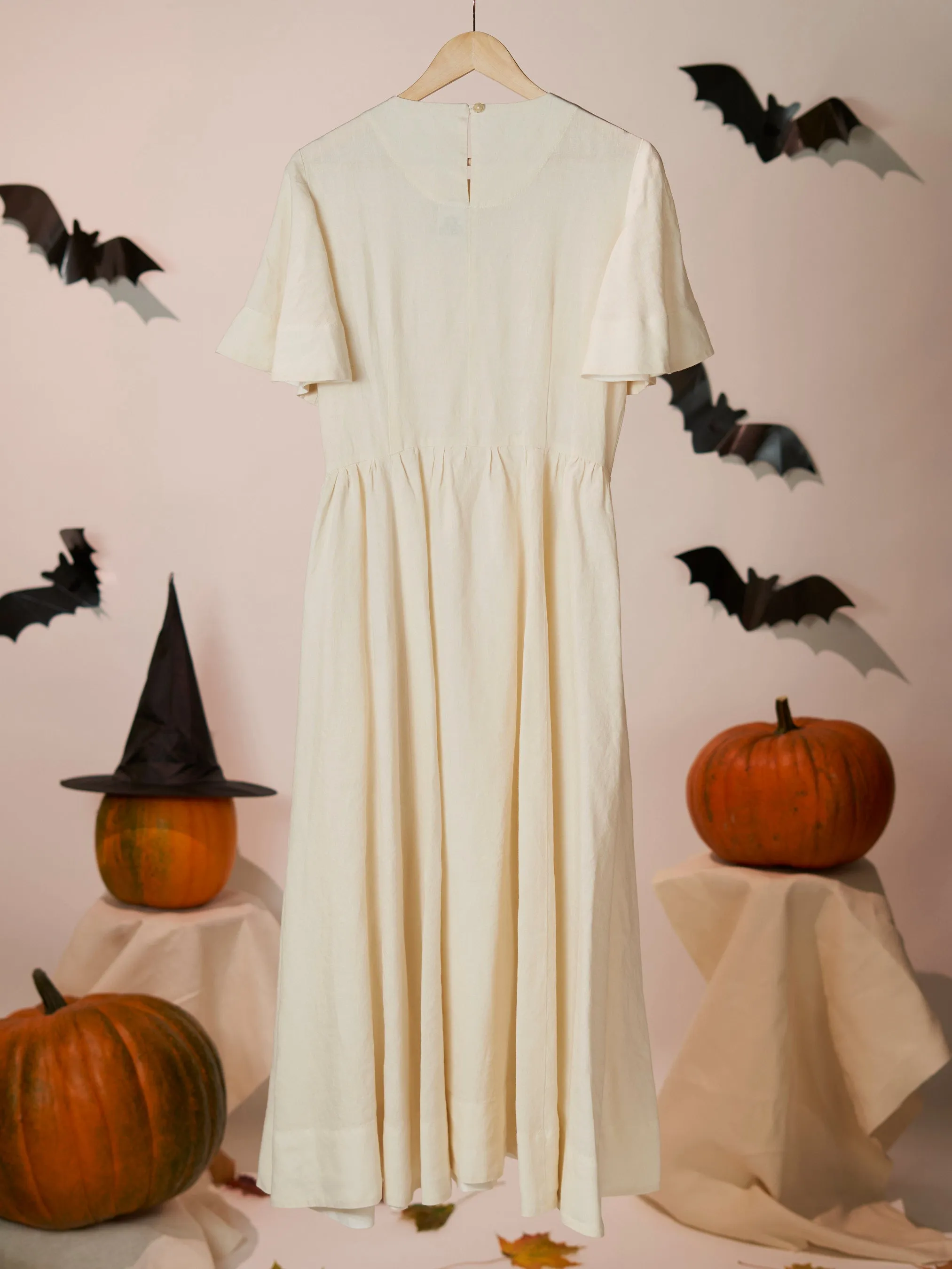 Milky White, Maxi Butterfly Sleeve Dress sold by Son de Flor product image thumbnail 2