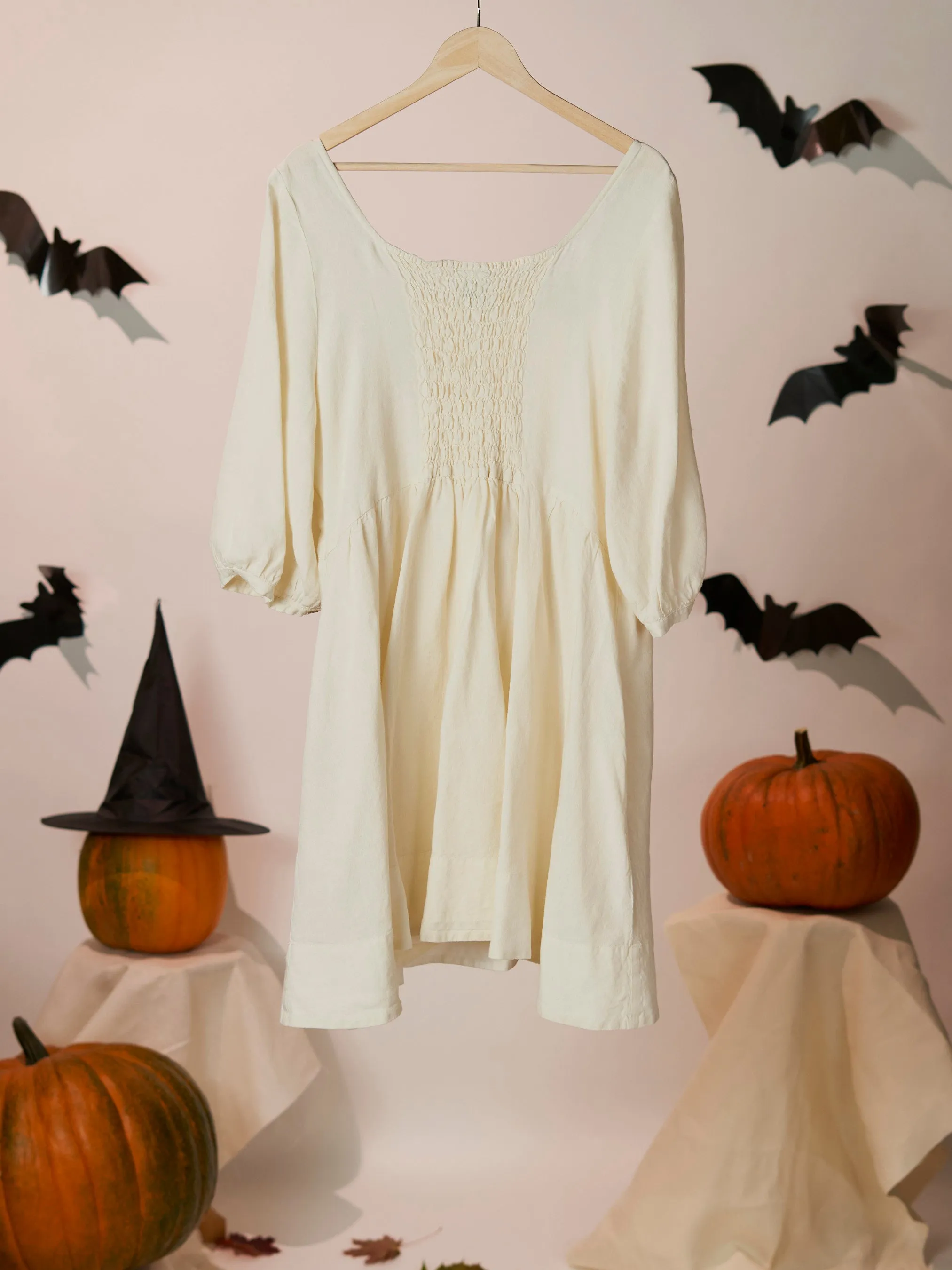 Milky White, Mini Carmen Dress, 3/4 Sleeve sold by Son de Flor product image thumbnail 2
