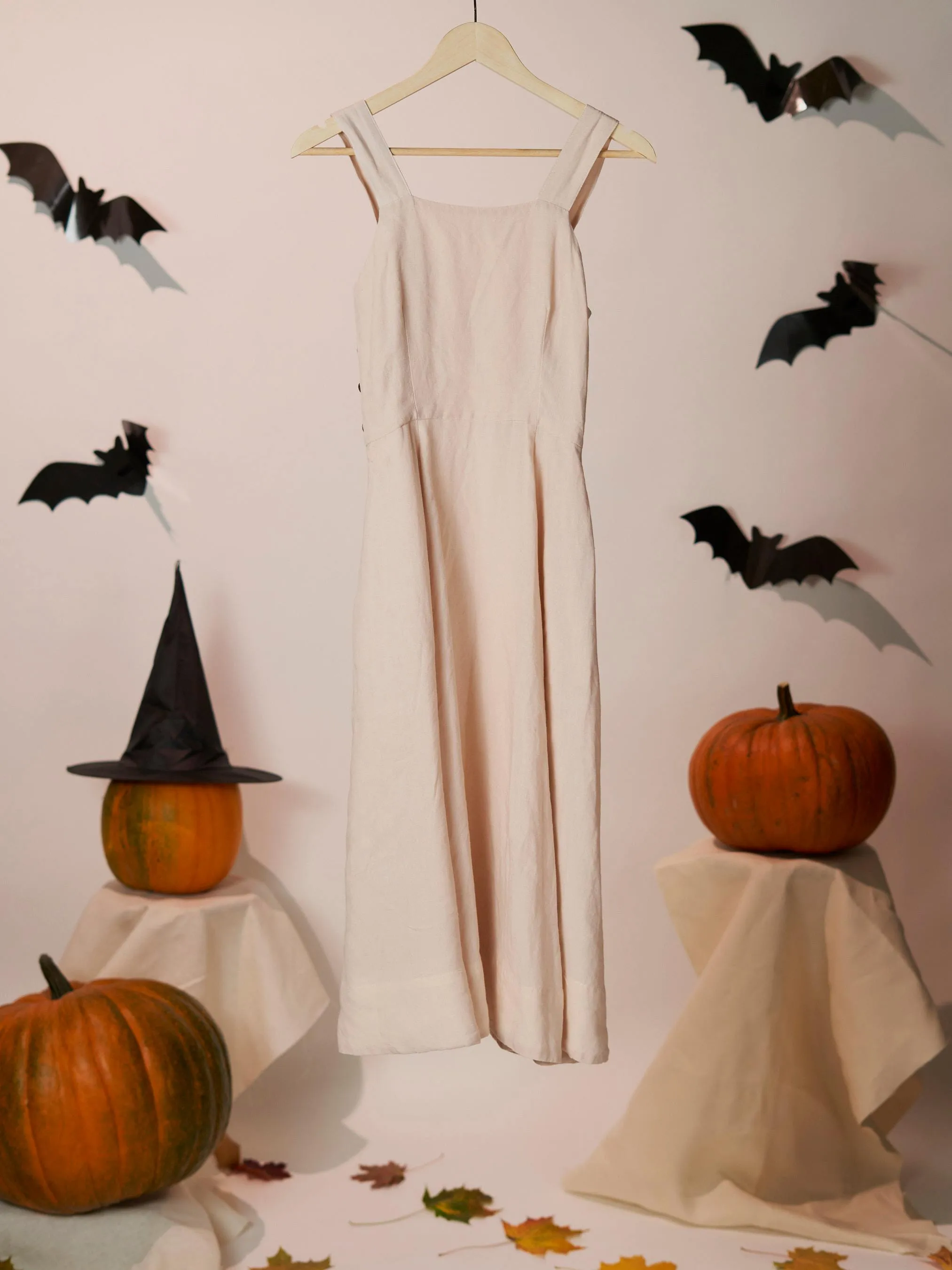 Seahell White, Sleeveless, Pinafore Dress sold by Son de Flor