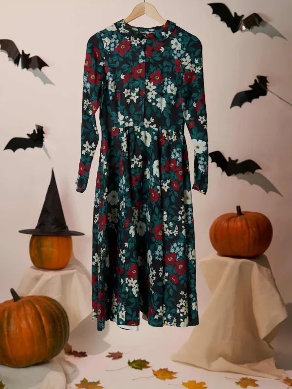 Night Garden, Long Sleeve, Classic Dress sold by Son de Flor