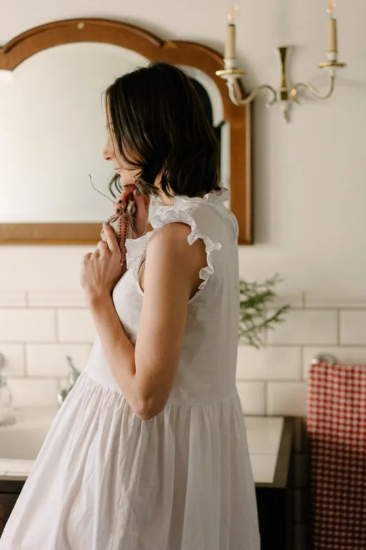 Ruffle Neck Petticoat, White Magnolia made by Son de Flor