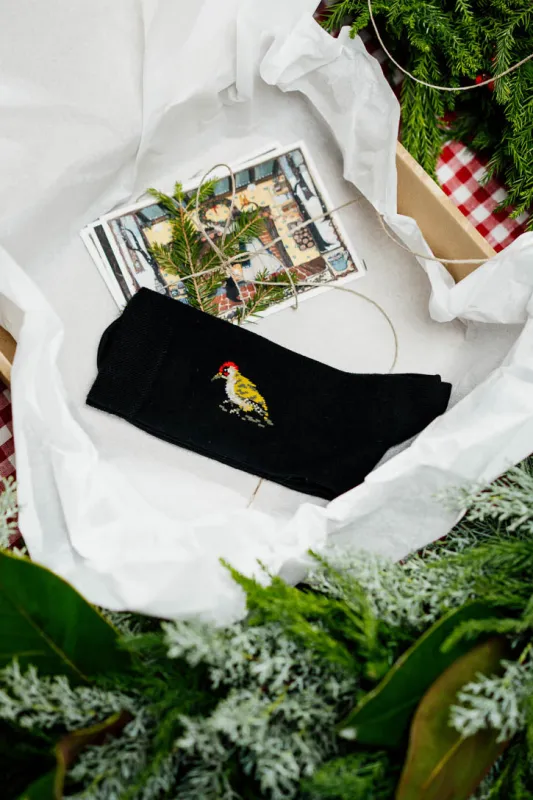 Soft-Knit Wool Socks – European Green Woodpecker sold by Son de Flor