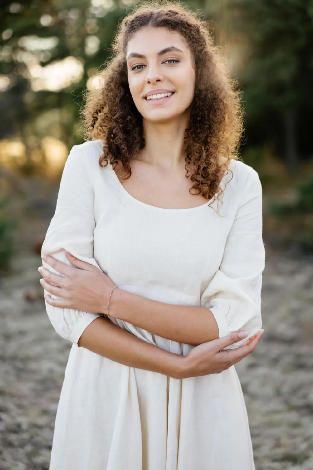 Carmen Dress, 3/4 Sleeve, Milky White sold by Son de Flor product image thumbnail 5