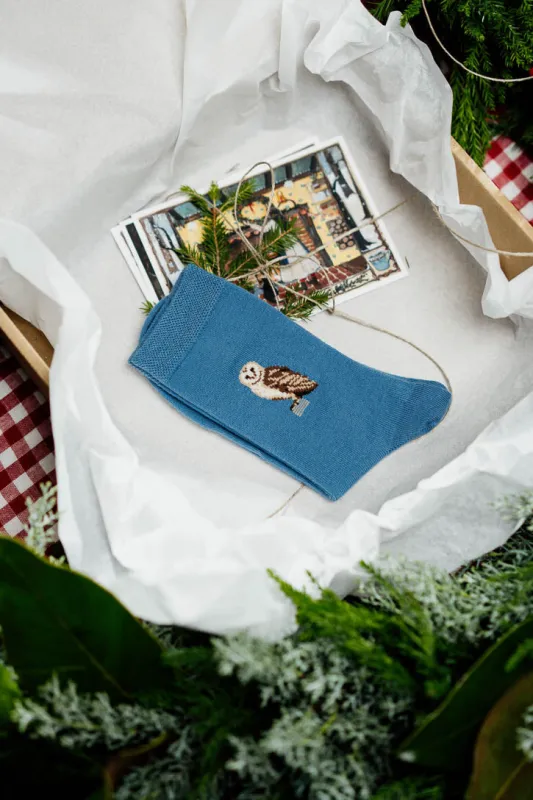 Soft-Knit Wool Socks – Flammulated Owl sold by Son de Flor