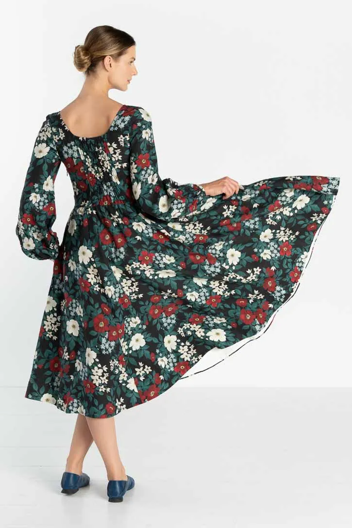 Carmen – Bishop Sleeve Linen Midi Dress sold by Son de Flor product image thumbnail 3