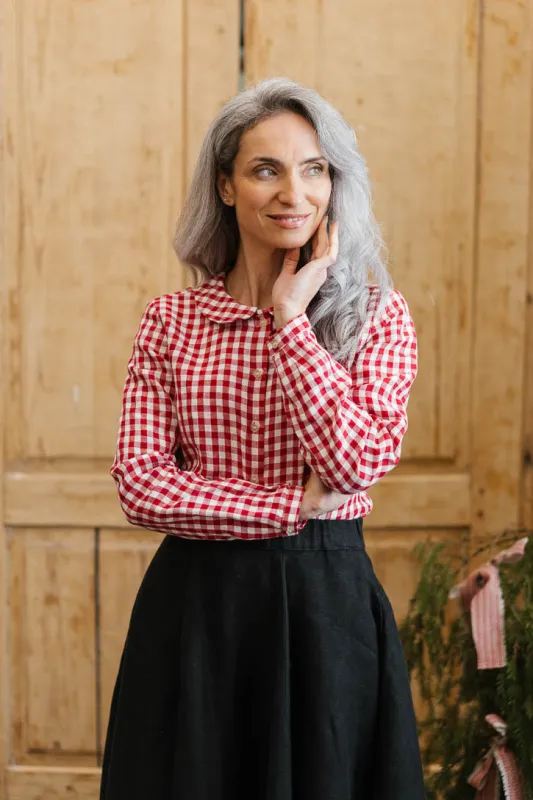 Classic – Linen Shirt with Peter Pan Collar sold by Son de Flor