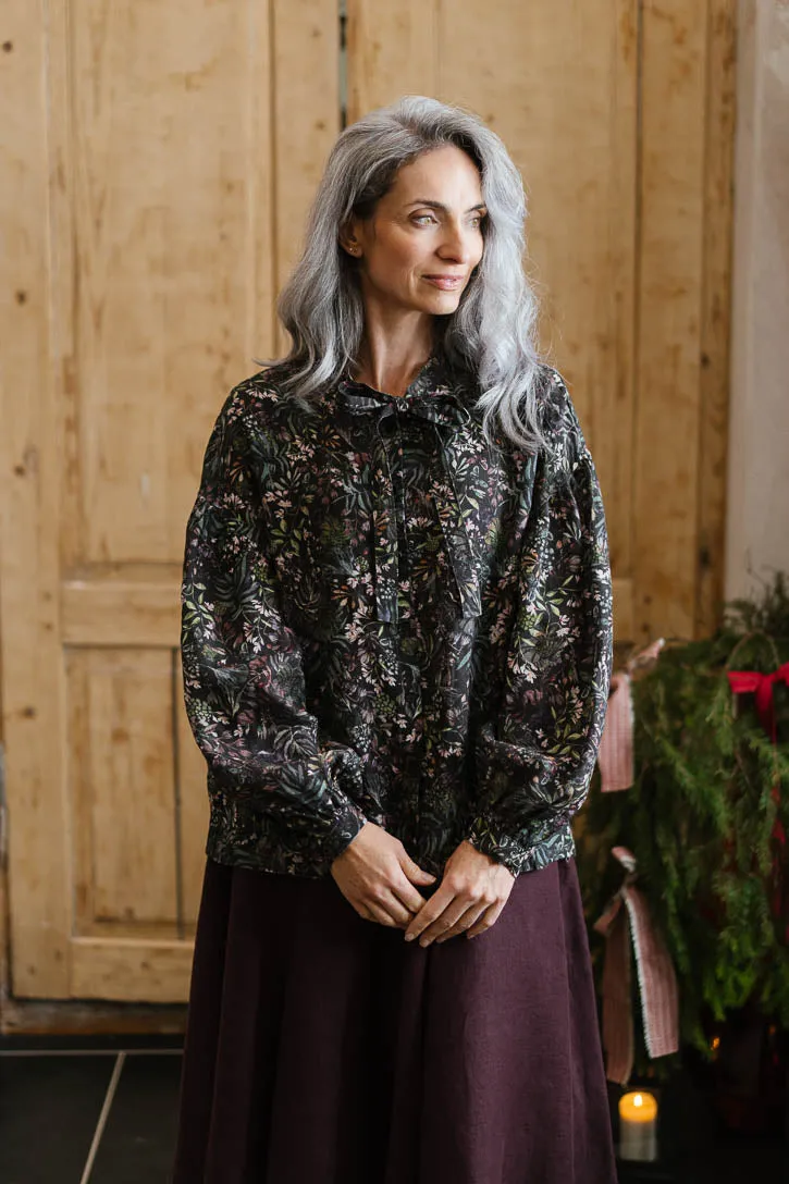 Clementine – Linen Shirt with Bow-Tie Collar sold by Son de Flor