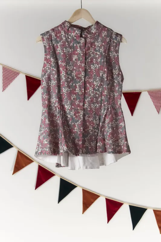 Peplum Vest, Sleeveless, Ditsy Floral made by Son de Flor