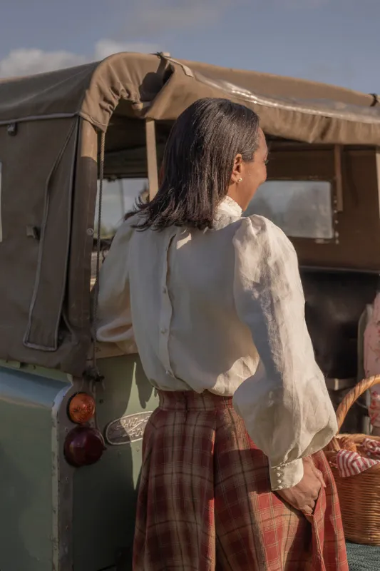 Classic – Full-Circle Linen Midi Skirt sold by Son de Flor