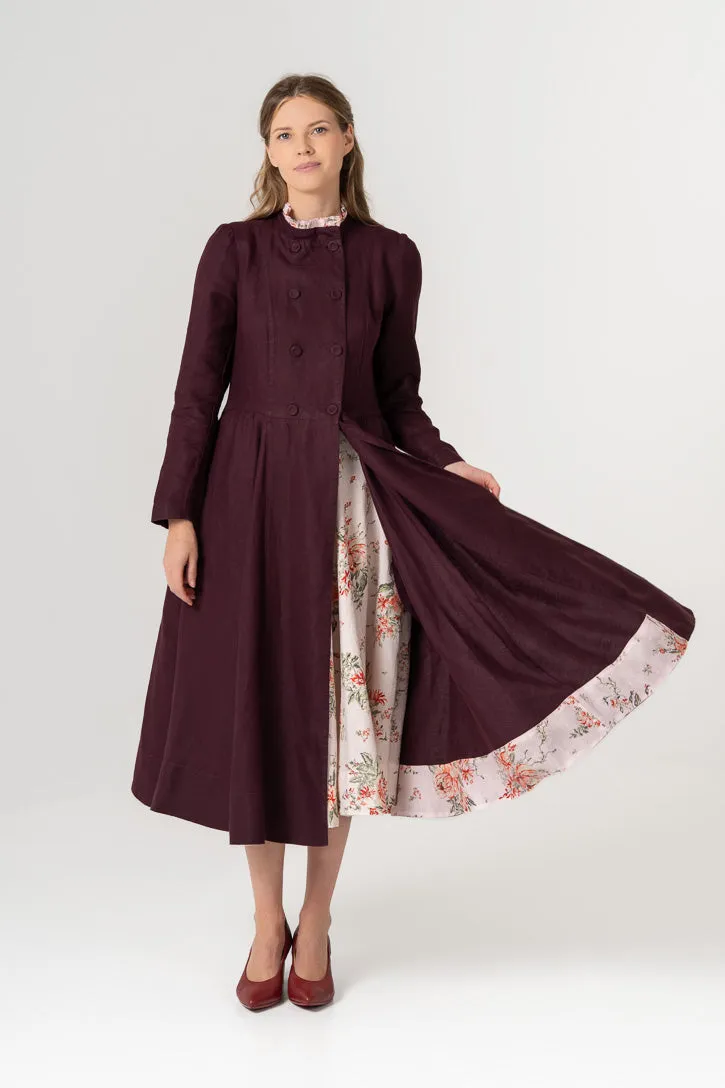 March – Twill Linen Coat with Ruffled Mandarin Collar sold by Son de Flor product image thumbnail 2