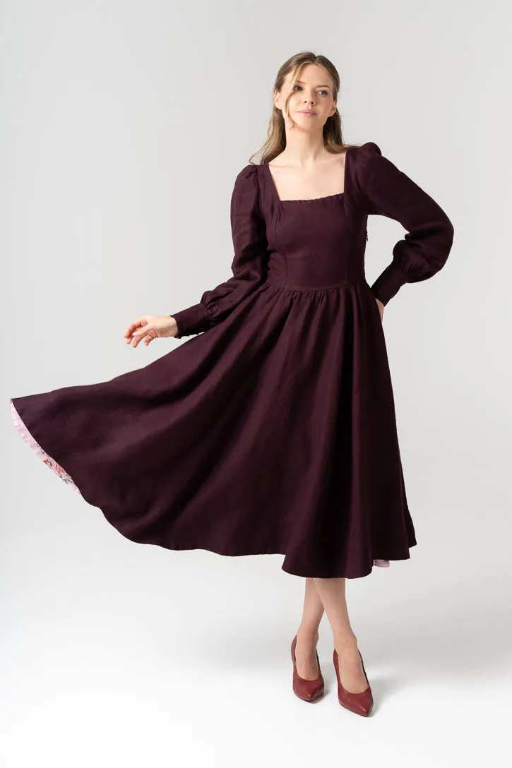 Sunday – Twill Linen Dress with Back Bow sold by Son de Flor product image thumbnail 2